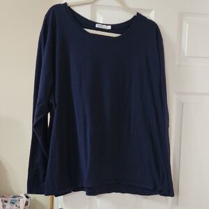 Hanes Navy Blue Long Sleeve Tee Worn Once Under Scrub Top